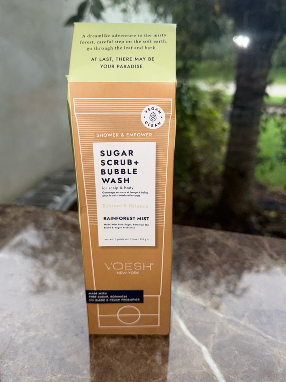 Voesh Rainforest Mist Sugar Scrub + Bubble Wash — Green & Gold